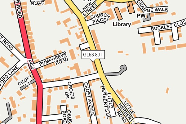 GL53 8JT map - OS OpenMap – Local (Ordnance Survey)