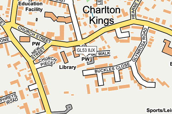 GL53 8JX map - OS OpenMap – Local (Ordnance Survey)