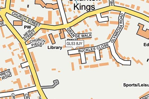 GL53 8JY map - OS OpenMap – Local (Ordnance Survey)