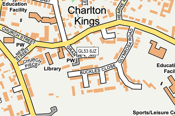 GL53 8JZ map - OS OpenMap – Local (Ordnance Survey)