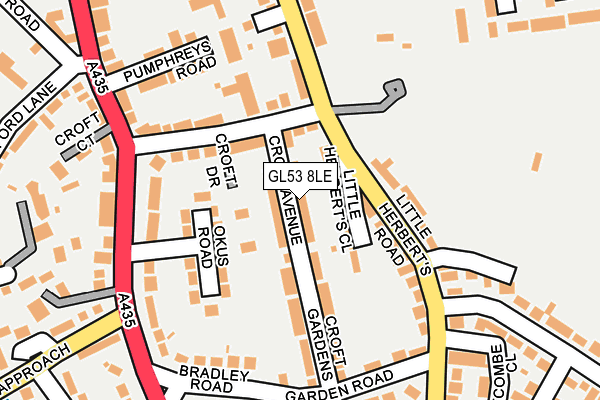 GL53 8LE map - OS OpenMap – Local (Ordnance Survey)