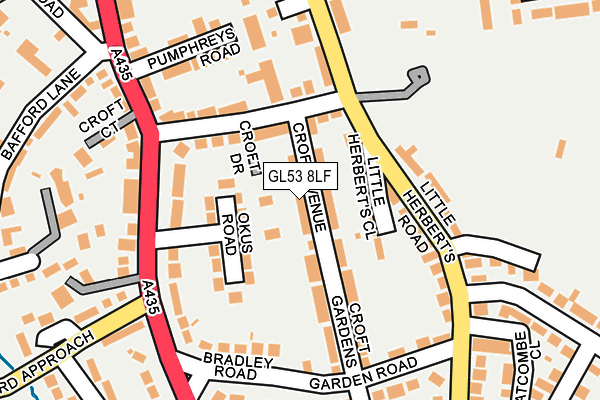 GL53 8LF map - OS OpenMap – Local (Ordnance Survey)