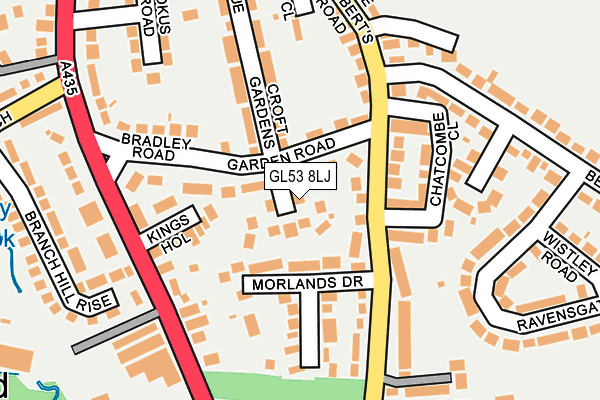 GL53 8LJ map - OS OpenMap – Local (Ordnance Survey)
