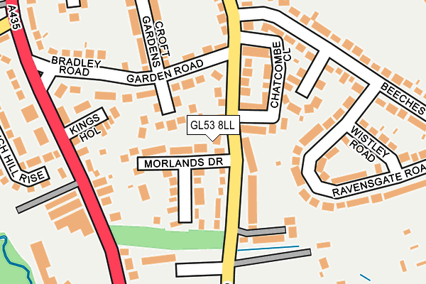GL53 8LL map - OS OpenMap – Local (Ordnance Survey)
