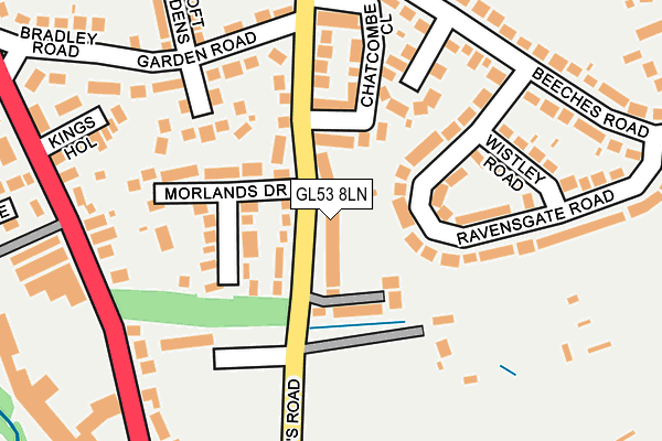 GL53 8LN map - OS OpenMap – Local (Ordnance Survey)