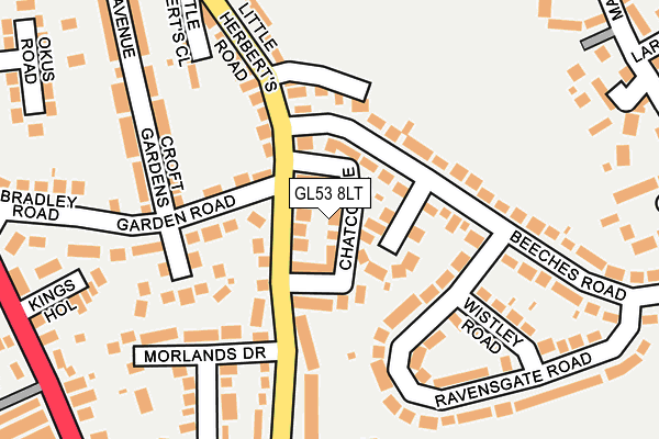 GL53 8LT map - OS OpenMap – Local (Ordnance Survey)
