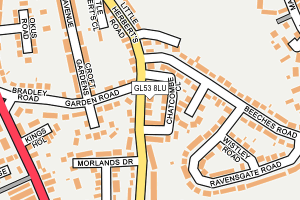 GL53 8LU map - OS OpenMap – Local (Ordnance Survey)