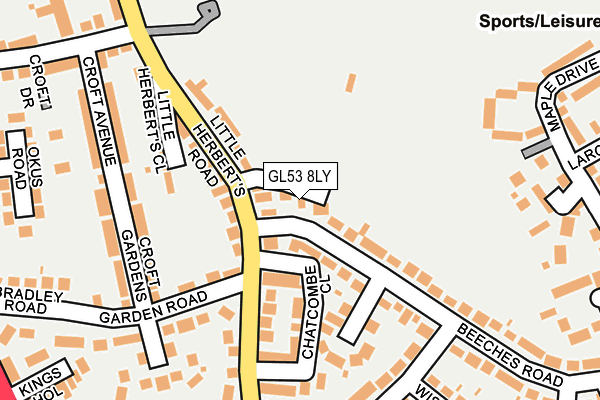 GL53 8LY map - OS OpenMap – Local (Ordnance Survey)