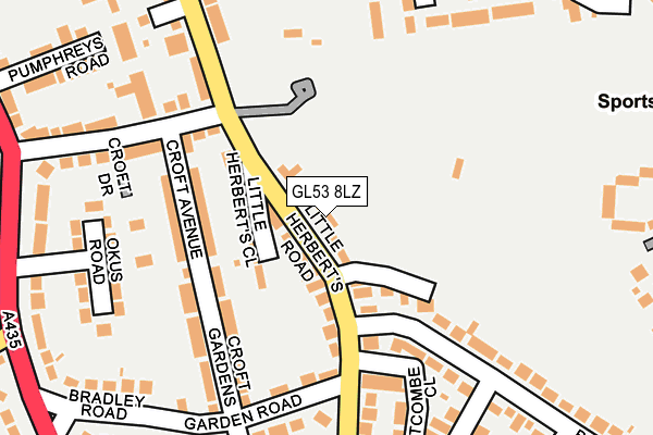 GL53 8LZ map - OS OpenMap – Local (Ordnance Survey)