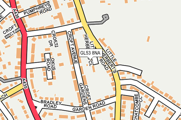 GL53 8NA map - OS OpenMap – Local (Ordnance Survey)