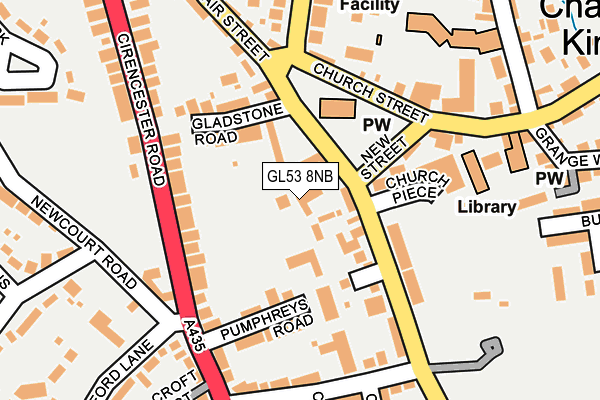 GL53 8NB map - OS OpenMap – Local (Ordnance Survey)