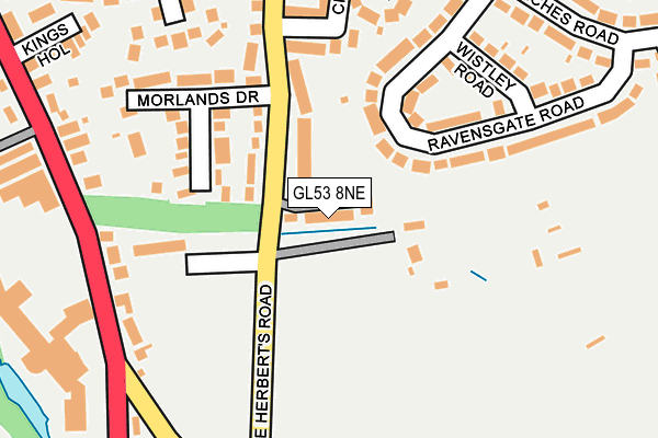 GL53 8NE map - OS OpenMap – Local (Ordnance Survey)