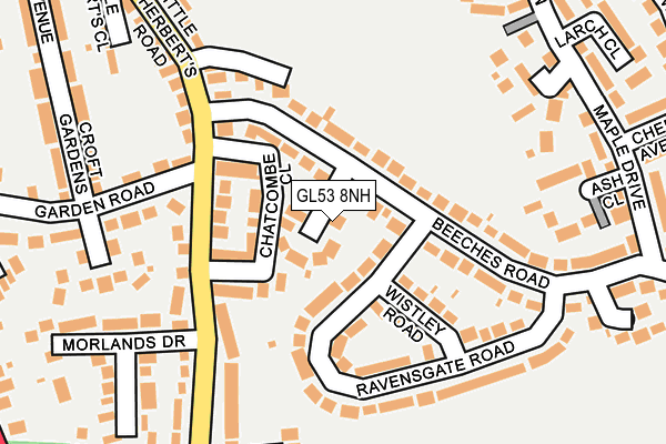 GL53 8NH map - OS OpenMap – Local (Ordnance Survey)