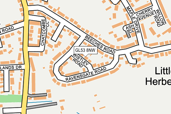 GL53 8NW map - OS OpenMap – Local (Ordnance Survey)