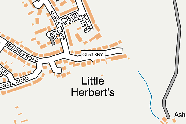 GL53 8NY map - OS OpenMap – Local (Ordnance Survey)