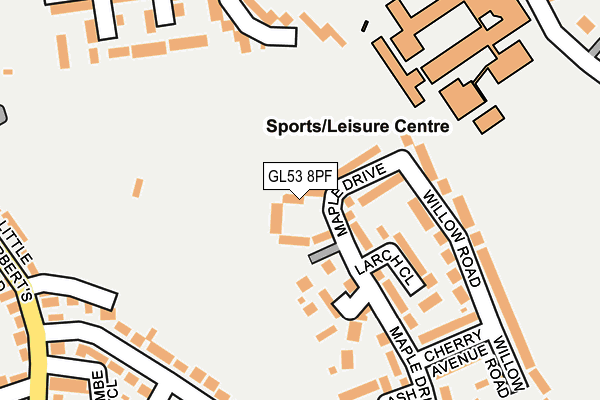 GL53 8PF map - OS OpenMap – Local (Ordnance Survey)