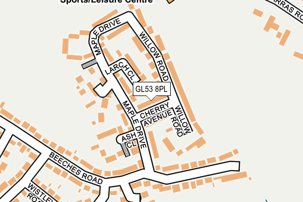 GL53 8PL map - OS OpenMap – Local (Ordnance Survey)