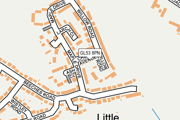 GL53 8PN map - OS OpenMap – Local (Ordnance Survey)