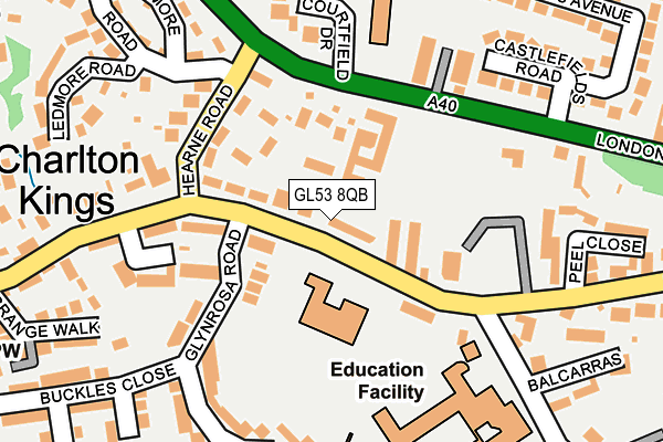 GL53 8QB map - OS OpenMap – Local (Ordnance Survey)