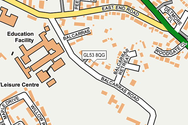 GL53 8QG map - OS OpenMap – Local (Ordnance Survey)