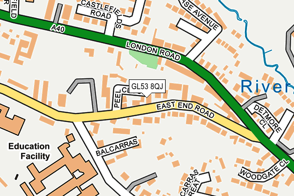 GL53 8QJ map - OS OpenMap – Local (Ordnance Survey)