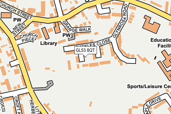 GL53 8QT map - OS OpenMap – Local (Ordnance Survey)