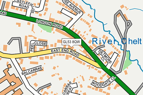 GL53 8QW map - OS OpenMap – Local (Ordnance Survey)