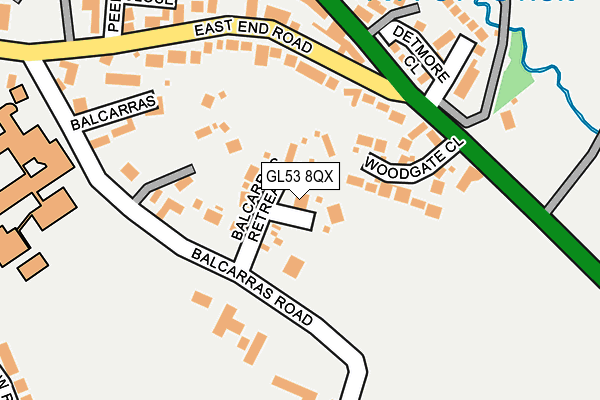GL53 8QX map - OS OpenMap – Local (Ordnance Survey)