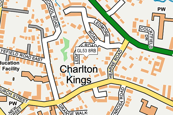 GL53 8RB map - OS OpenMap – Local (Ordnance Survey)