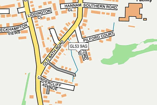 GL53 9AG map - OS OpenMap – Local (Ordnance Survey)