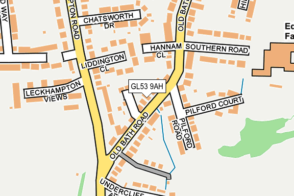 GL53 9AH map - OS OpenMap – Local (Ordnance Survey)