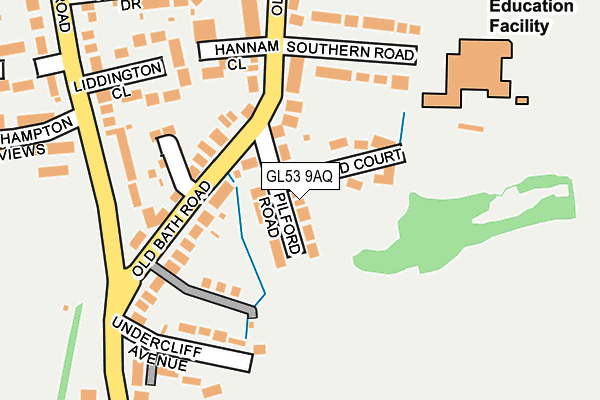 GL53 9AQ map - OS OpenMap – Local (Ordnance Survey)