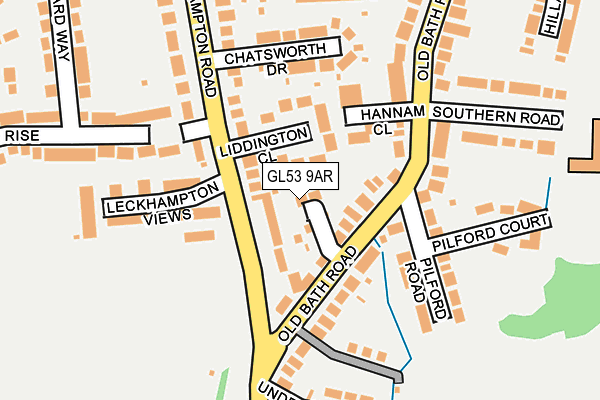 GL53 9AR map - OS OpenMap – Local (Ordnance Survey)