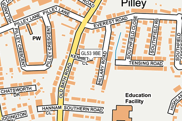 GL53 9BE map - OS OpenMap – Local (Ordnance Survey)