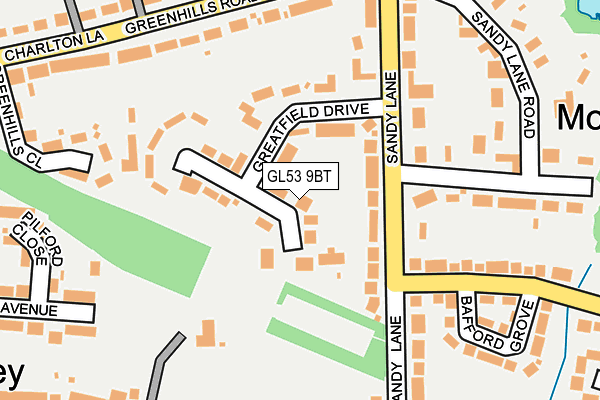 GL53 9BT map - OS OpenMap – Local (Ordnance Survey)