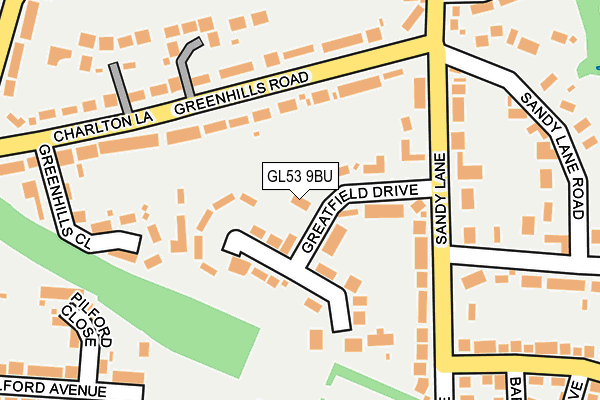 GL53 9BU map - OS OpenMap – Local (Ordnance Survey)