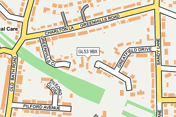 GL53 9BX map - OS OpenMap – Local (Ordnance Survey)