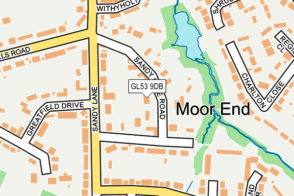 GL53 9DB map - OS OpenMap – Local (Ordnance Survey)