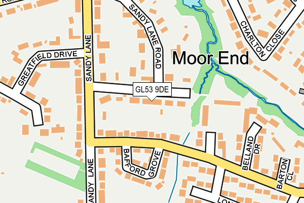 GL53 9DE map - OS OpenMap – Local (Ordnance Survey)