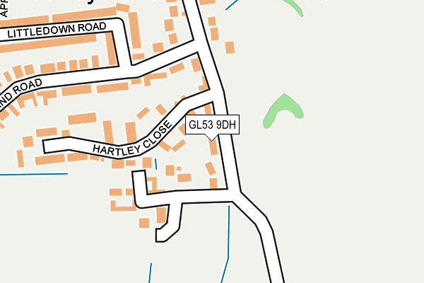 GL53 9DH map - OS OpenMap – Local (Ordnance Survey)