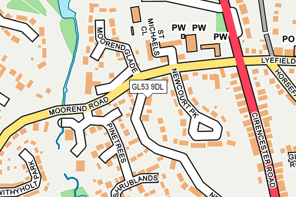 GL53 9DL map - OS OpenMap – Local (Ordnance Survey)