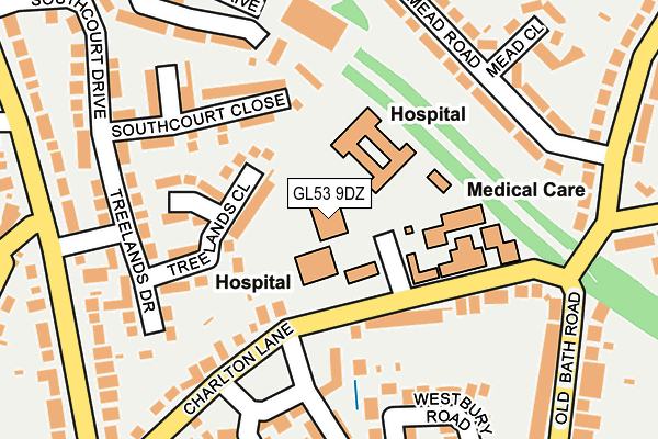 GL53 9DZ map - OS OpenMap – Local (Ordnance Survey)