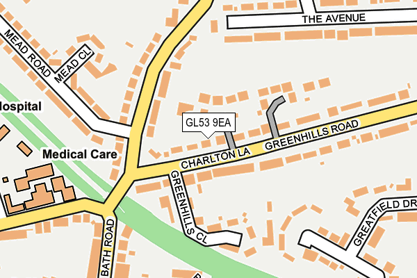 GL53 9EA map - OS OpenMap – Local (Ordnance Survey)