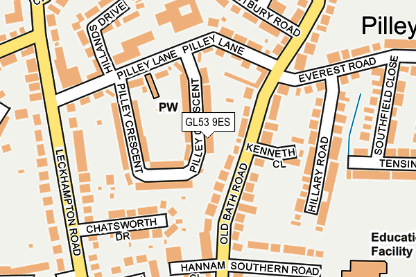 GL53 9ES map - OS OpenMap – Local (Ordnance Survey)