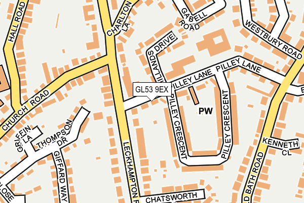 GL53 9EX map - OS OpenMap – Local (Ordnance Survey)