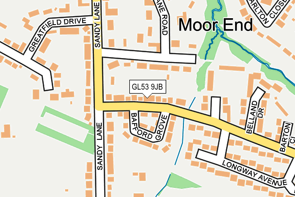 GL53 9JB map - OS OpenMap – Local (Ordnance Survey)