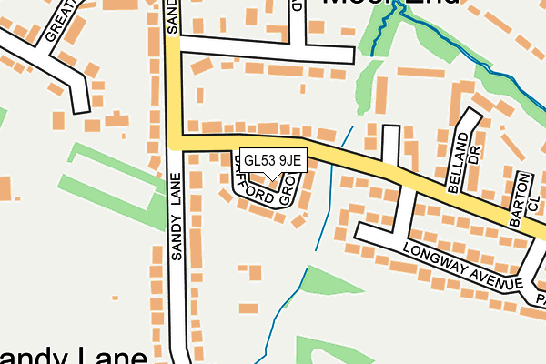 GL53 9JE map - OS OpenMap – Local (Ordnance Survey)