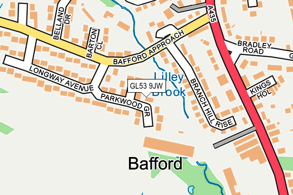 GL53 9JW map - OS OpenMap – Local (Ordnance Survey)