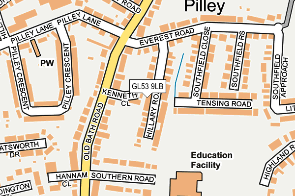 GL53 9LB map - OS OpenMap – Local (Ordnance Survey)