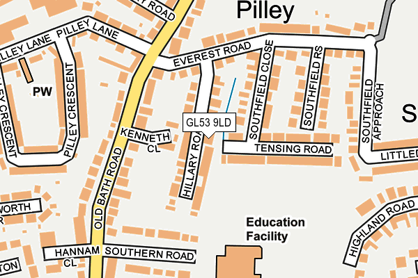 GL53 9LD map - OS OpenMap – Local (Ordnance Survey)